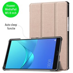 3-Vouw sleepcover hoes - Huawei MediaPad M5 8.4 inch - roze/goud