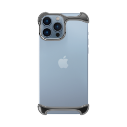 Arc Pulse - Dubbelzijdige Titanium Bumper Case - iPhone 13 Pro Max - Zilver