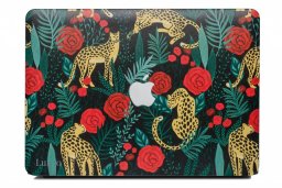Lunso MacBook Air 13 inch (2018-2019) cover hoes - case - Leopard Roses