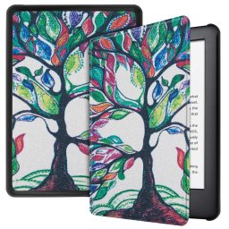 Lunso - sleepcover hoes - Kindle 2019 (Generatie 10) - Kleurrijke boom
